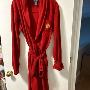 Ralph Lauren Red Plush Bathrobe